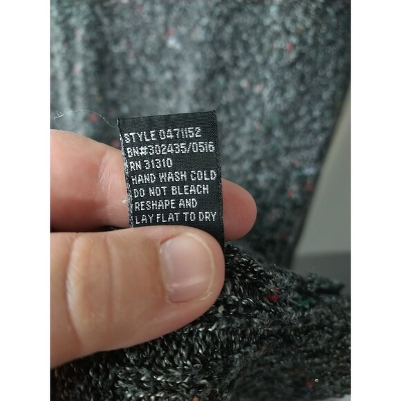 ALYX Woman XL Tunic Grey Knit Sweater Multicolor Cowl Neck LS Casual Workwear - Picture 7 of 9